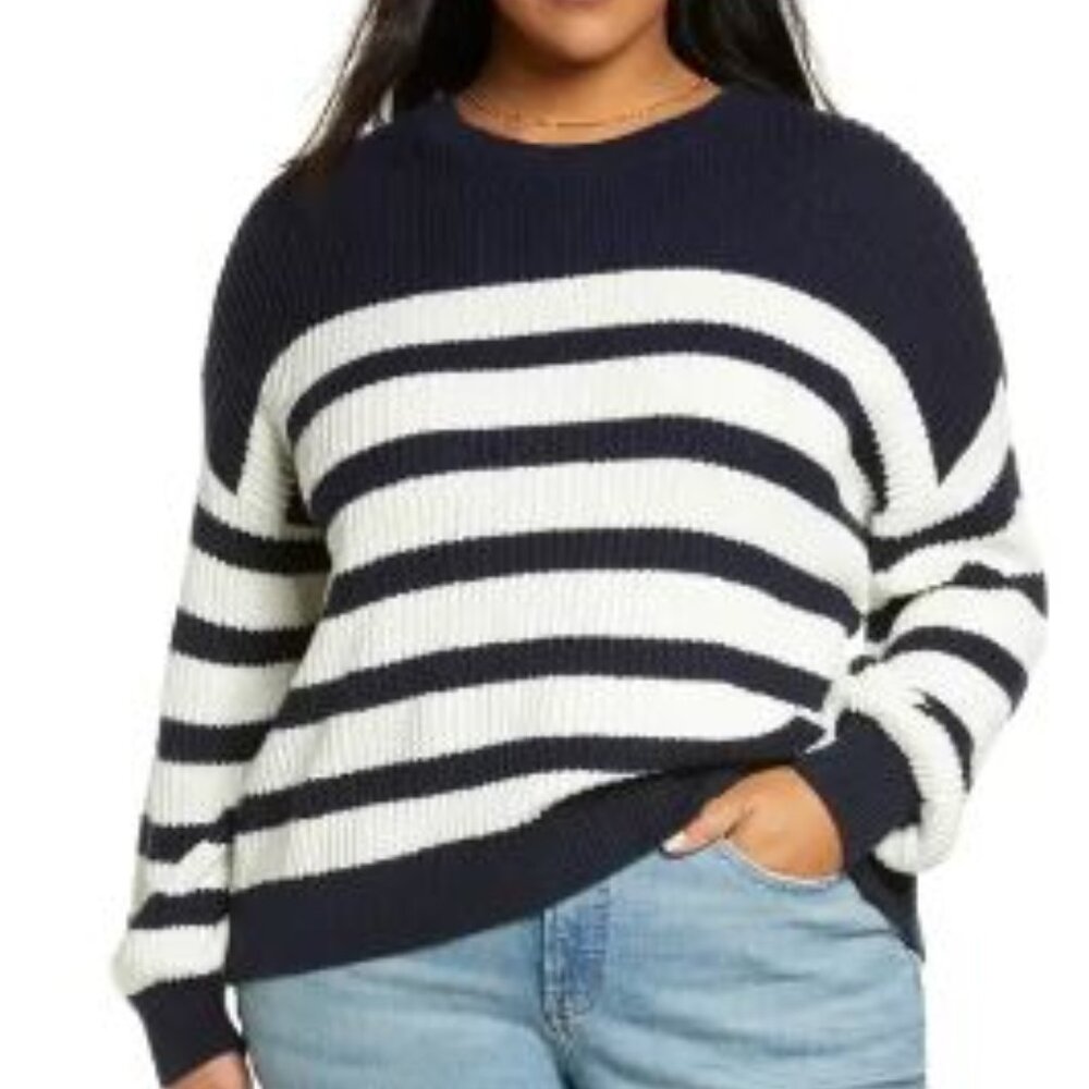 Treasure & Bond Stripe Cotton Rib Sweater